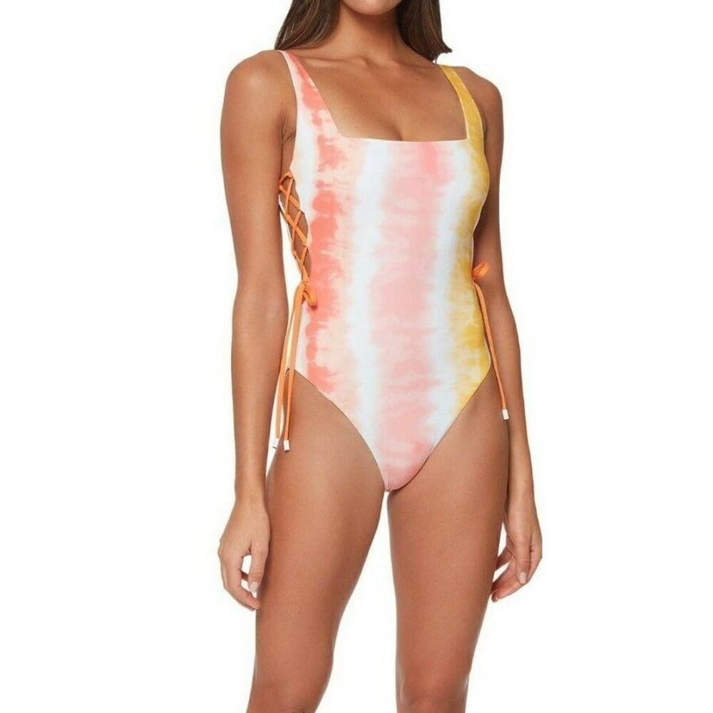 Sanctuary Medium Desert Dreamer Square neckline sidelace orange Swimsuit - New